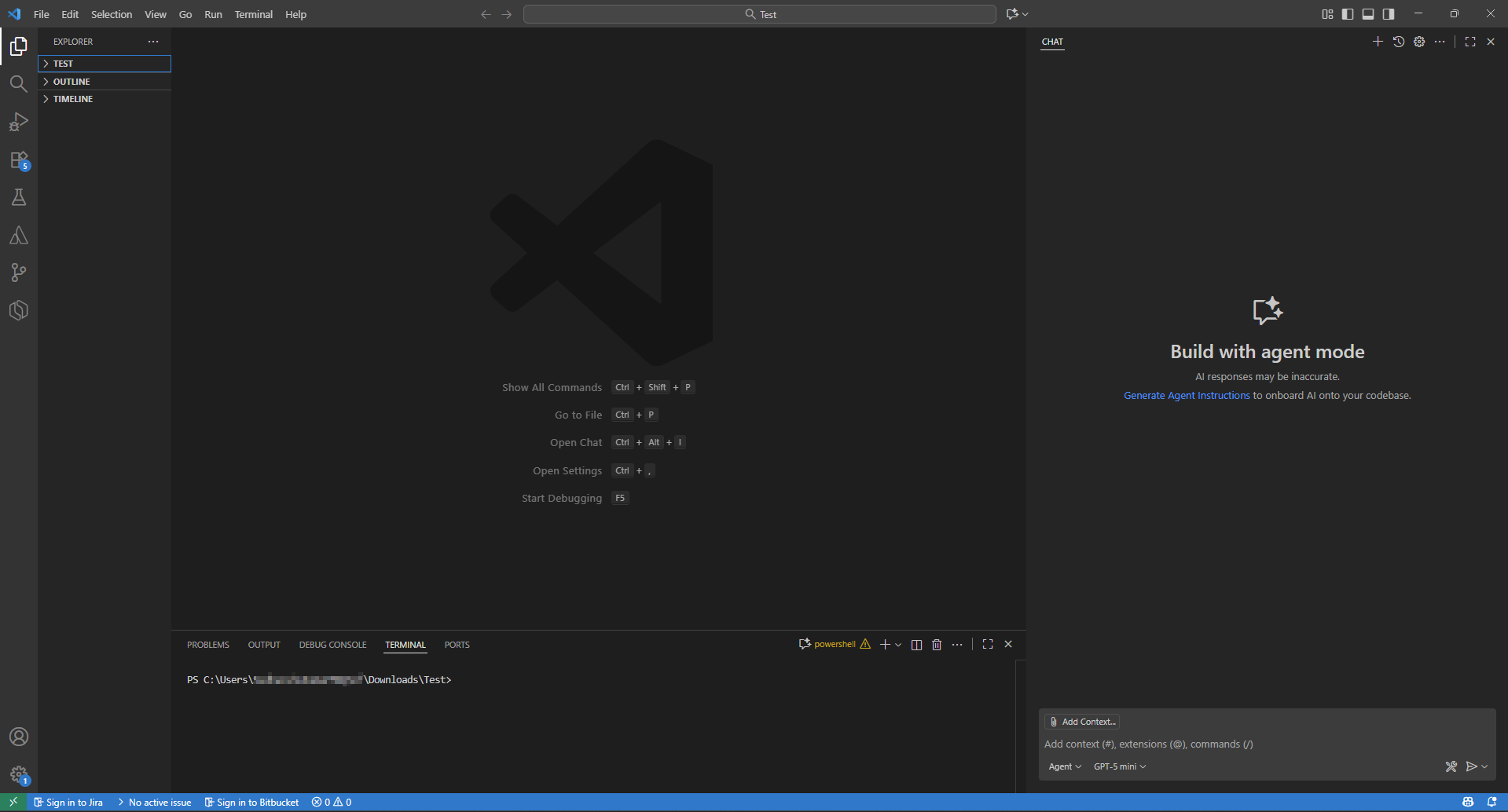 GitHub Copilot Test Screen
